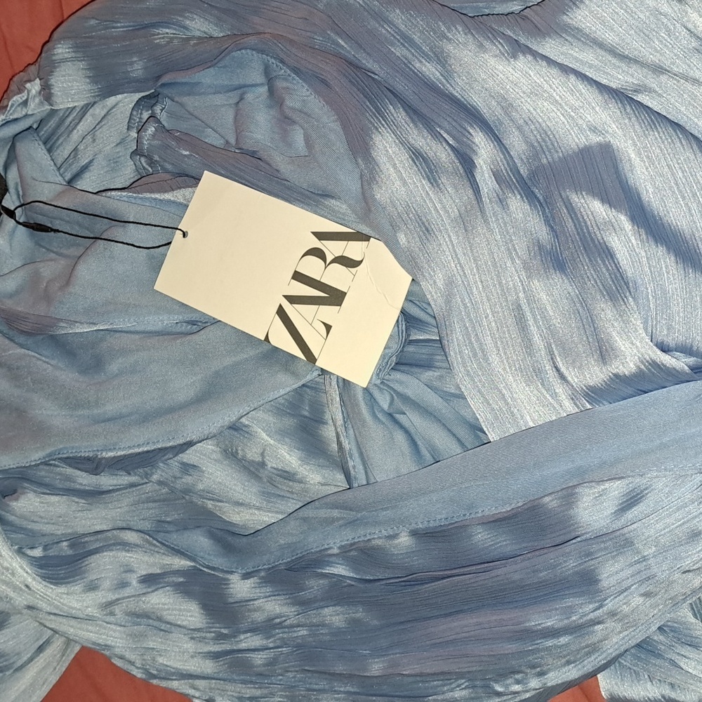 Zara NWTs Satin Jumpsuit With Wrinkled Effect - Picture 10 of 10